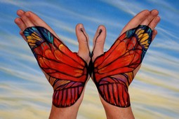Red Butterfly Hand Painting | Guido Daniele
